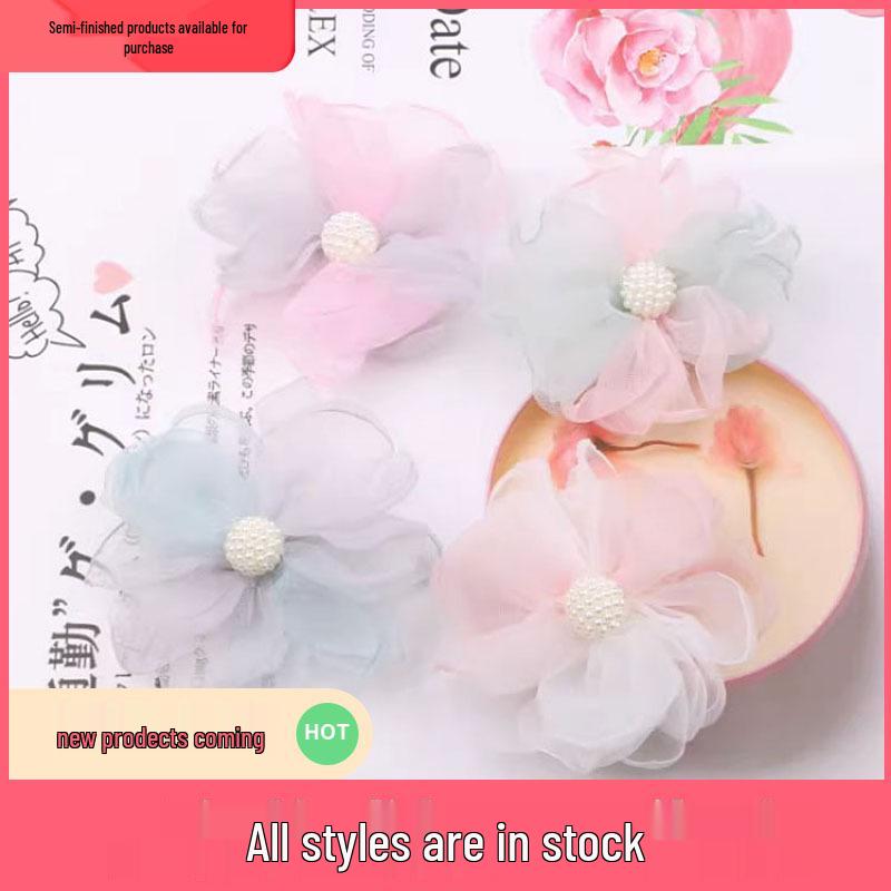 Spring-Summer Mesh Floral Hair Clip for Girls – Cute Camellia Princess Accessory