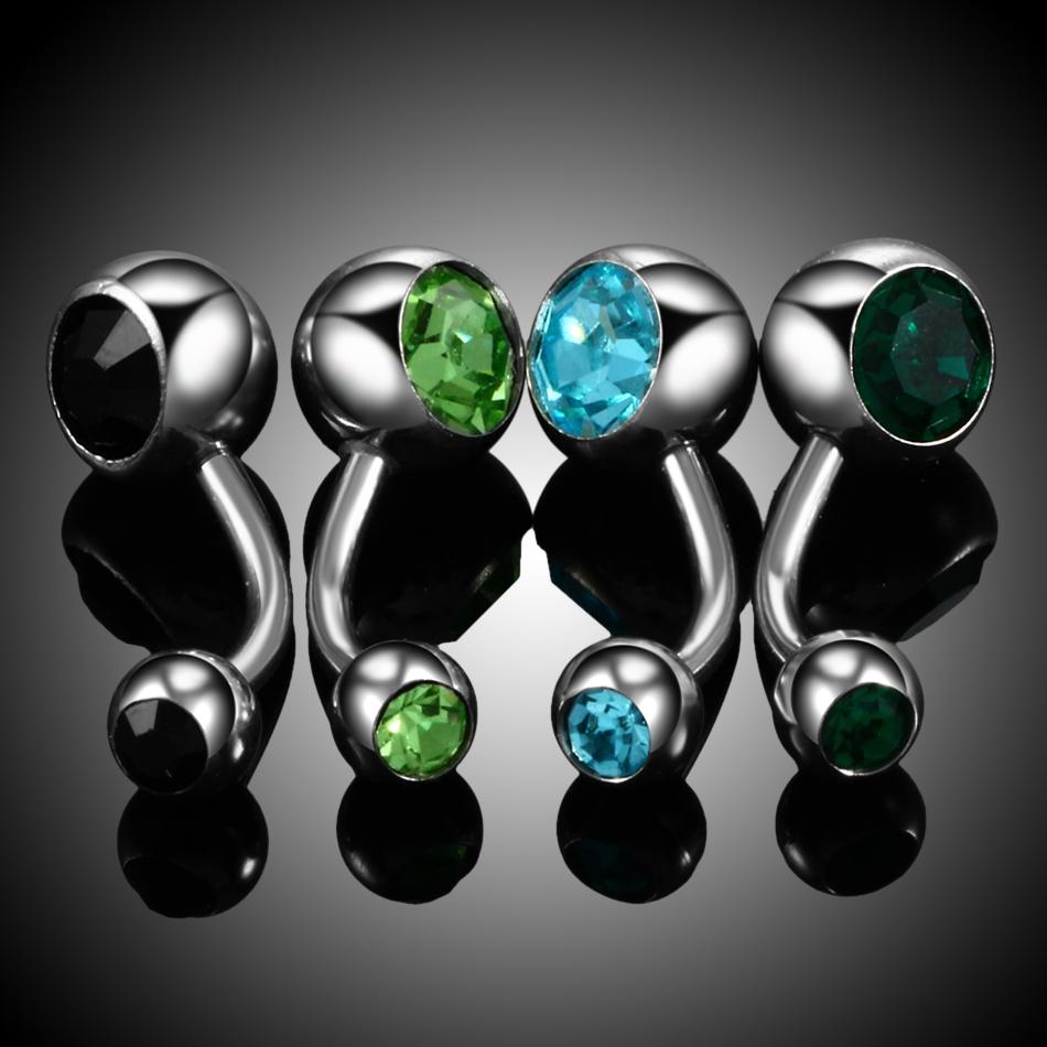10Pcs Stainless Steel Belly Button Piercings Navel Earrings Gemed Goth Belly Rings Piercing Ombligo Punk Body Jewelry Women Men