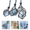 Empty Crystal Stone Holder Necklace Adjustable Natural Crystal Cage Necklace