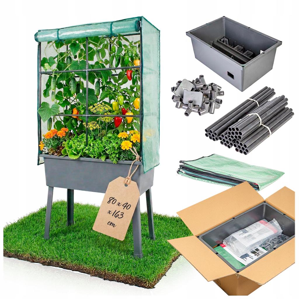 Balcony greenhouse 80x40x163 cm with foil