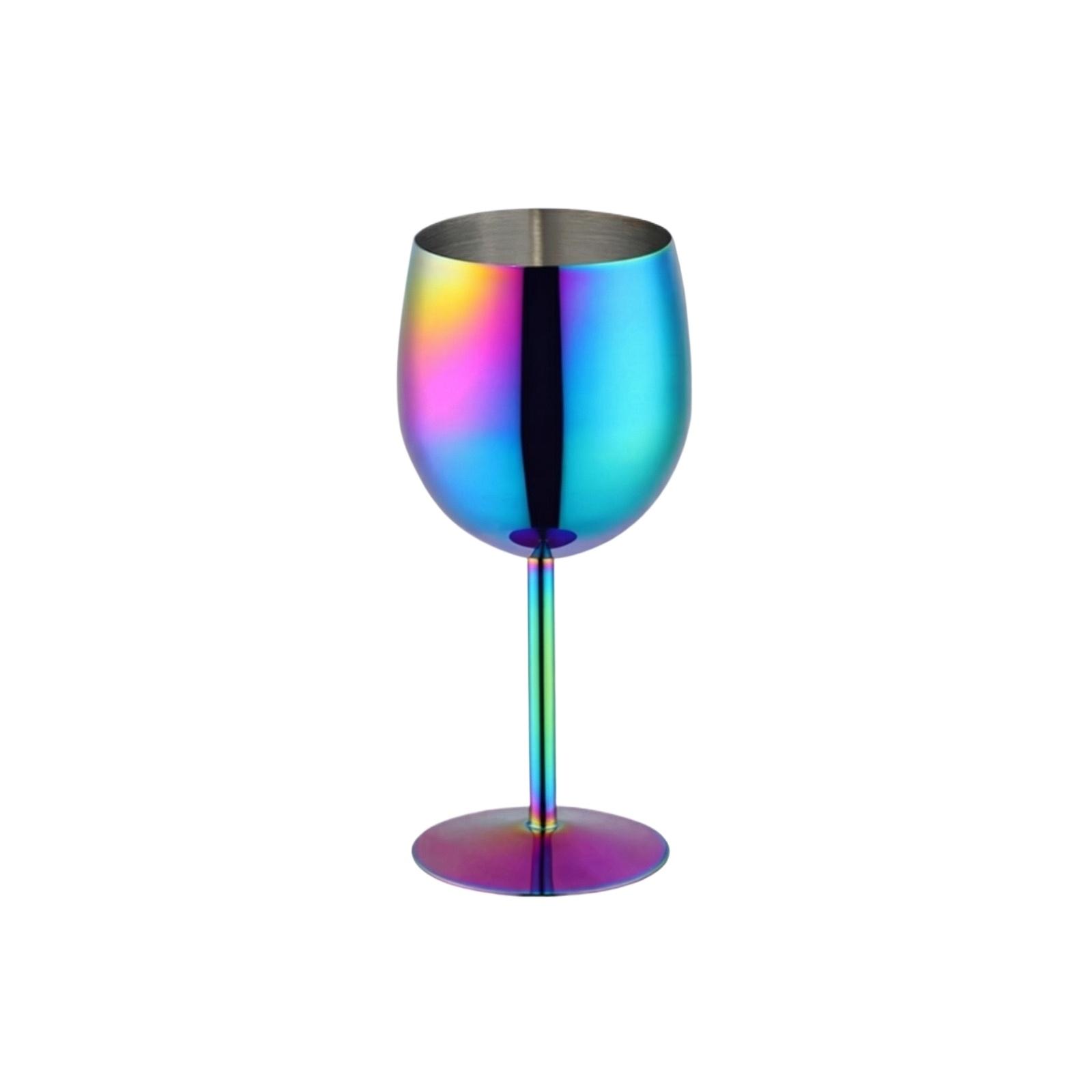 

Stainless Steel High Footed Red Wine Glass, Creative Metal Cocktail Glass one size