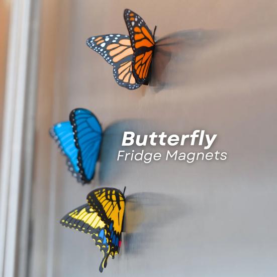 

Надрукований на 3D принтері магніт на холодильник у вигляді метелика DIY Домашня кухня Шафка Холодильник Монарх Тигровий Махаон Блакитний метелик Магнітна прикраса Орнамент A