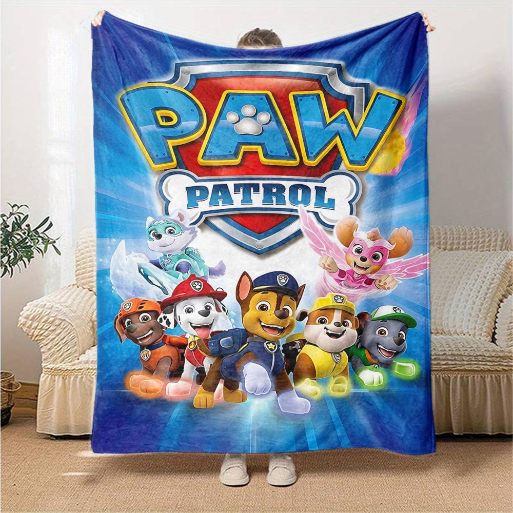 Paw Patrol Teamwork Adventure Flannel Blanket Super Soft Warm Cozy Blanket For Sofa Bed Office Travel Allseason Home Decor Gift