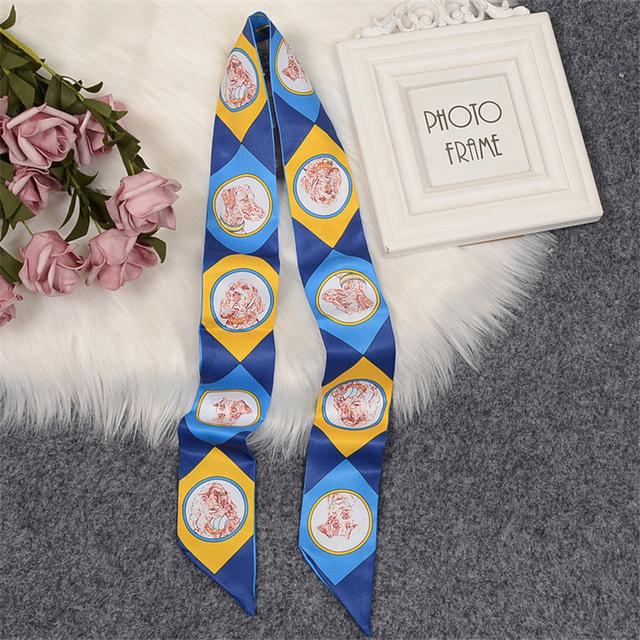 Luxury Horse Cloak Brand Scarf Fashion Design 100% Silk Scarf Women Headwear Skinny Bag Hair Scarves Neckerchief
