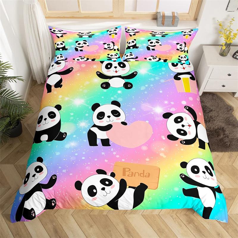 Lovely Baby Elephant Flowers Duvet Cover Set Cute Cartoon Animals Bedding Set Giraffe Quilt Cover Twin Full For Girls Boys Gift