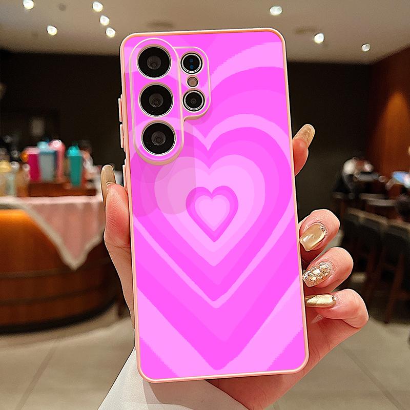 Magnetic For Magsafe Case For Samsung Galaxy S26 Ultra S25 Edge S24 Plus S23 FE S22 A17 A54 A55 A56 A57 5G Lovely Hearts Pattern Cover