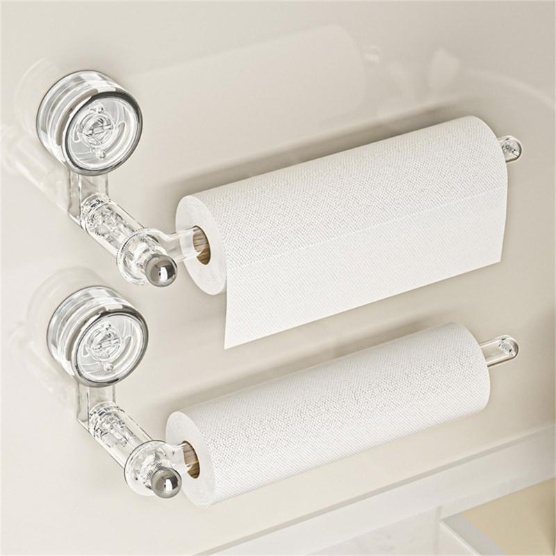 Easy Installion Rotatable Paper Towel Holder Suction Cup Hook for Efficient Kitchen and Bathroom Storage Solution