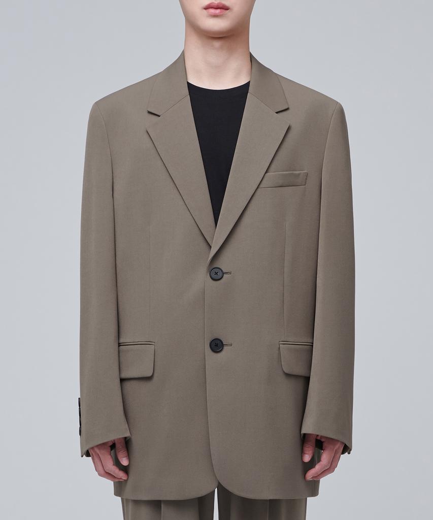Musinsa Standard Daddy Shoulder Oversized Blazer [Dusty Beige]