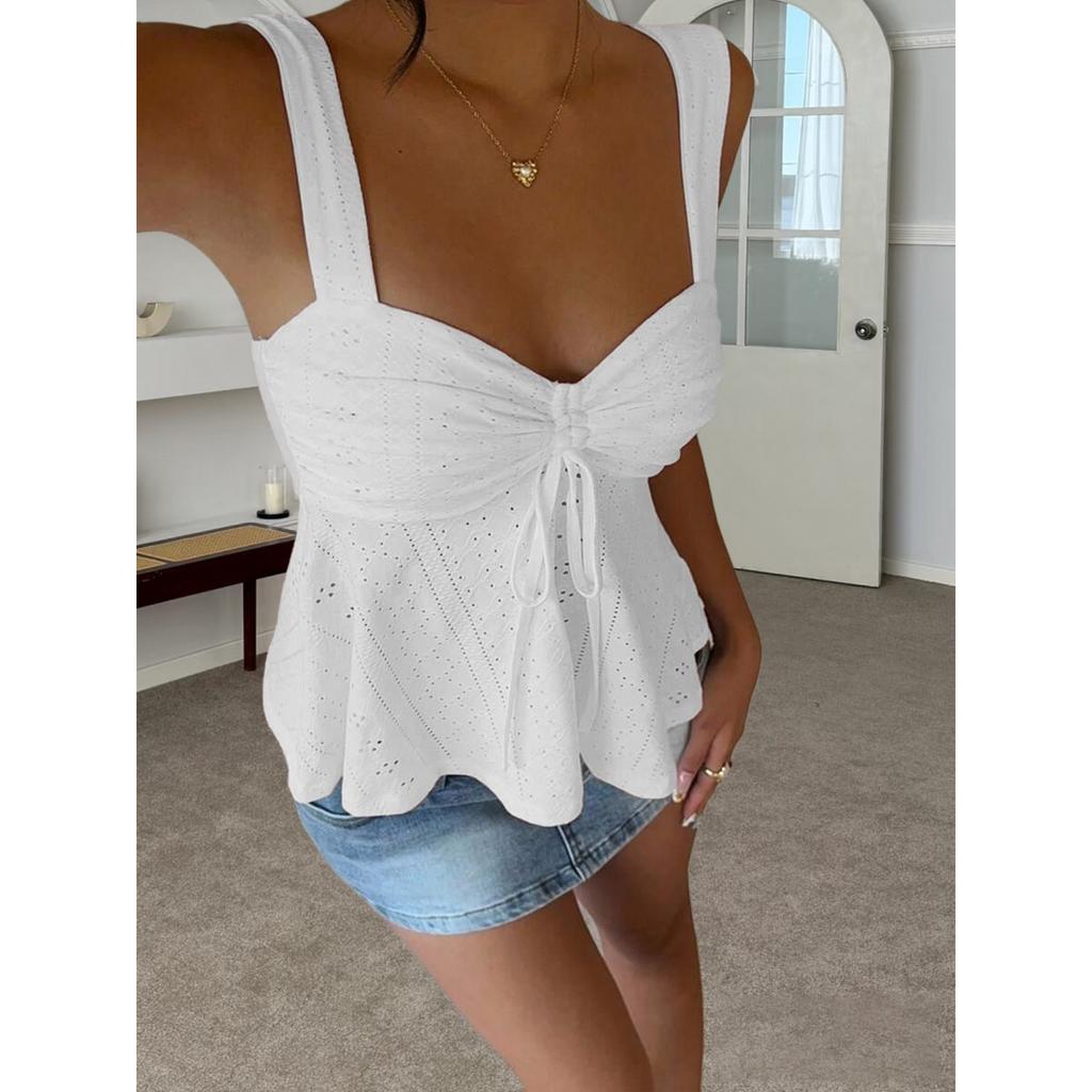 Summer New Women's Sexy Y2K Cami Top, Casual Versatile Sleeveless Tank Top for Women, Crossborder Fashion Outfit