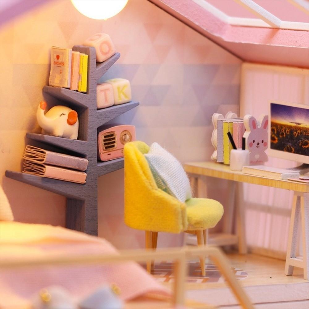 LED Light Miniature Dollhouse Kit Furniture Included Craft Dollhouse Hobbyists