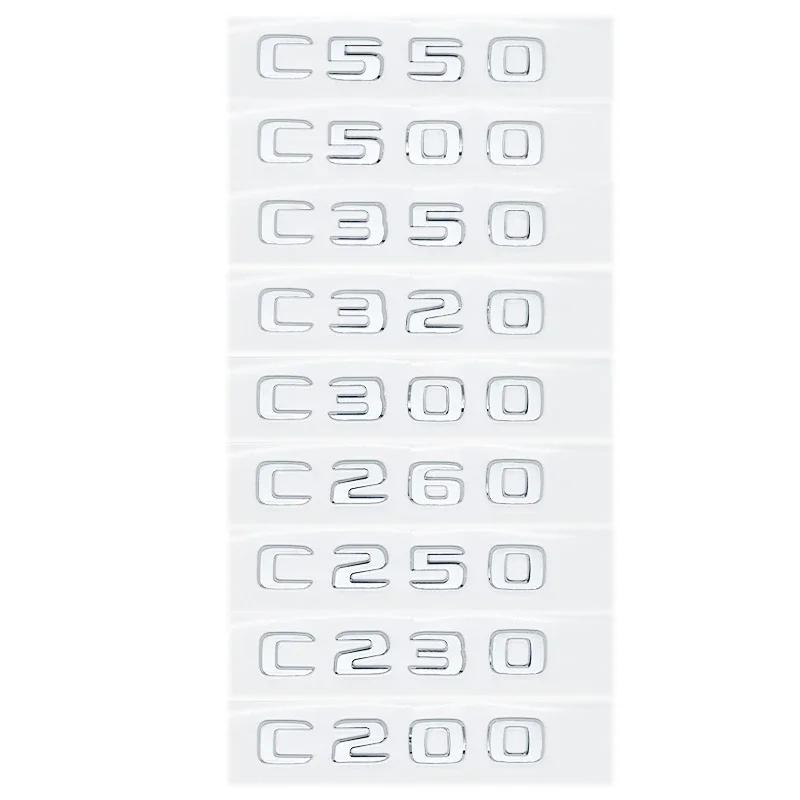 C200 E200 Dla Mercedes Benz 3D Błyszczące Czarne Litery C180 C200 C220d C250d C260 C300d 4Matic ABS Emblemat dla Mercedes Benz W205 Co