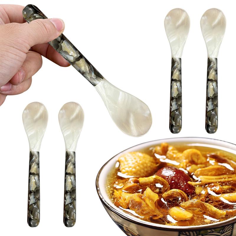 13/16 ס"מ כפיות קוויאר עם ידית עגולה 5 יחידות כפיות אם הפנינה מגיש קוויאר כפיות דקורטיביות לביצה גלידה קפה
