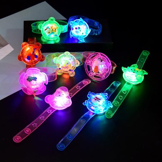 Pião Anel Luminoso Pulseira Ajustável Portátil Brinquedo Fidget Spinner Pulseira