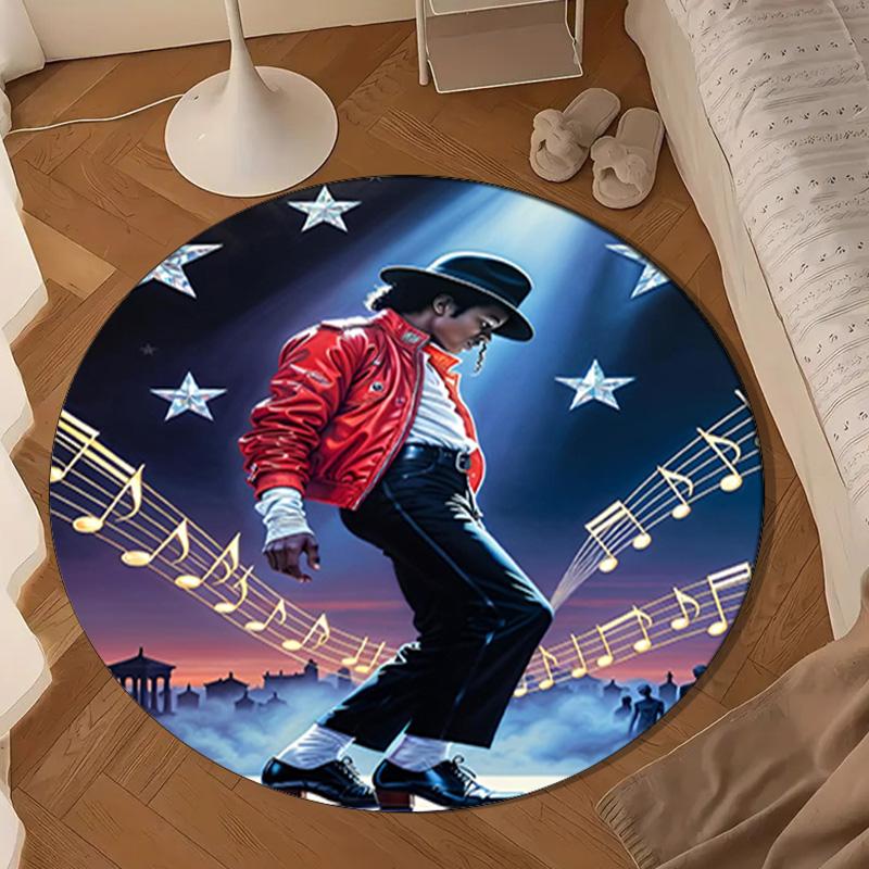 Jackson's Thriller Round Rug for Livingroom,Bedroom, Palyroom, Chair Rug, Area rug, Circle Carpet, Large Size Decor Fan Christmas gift