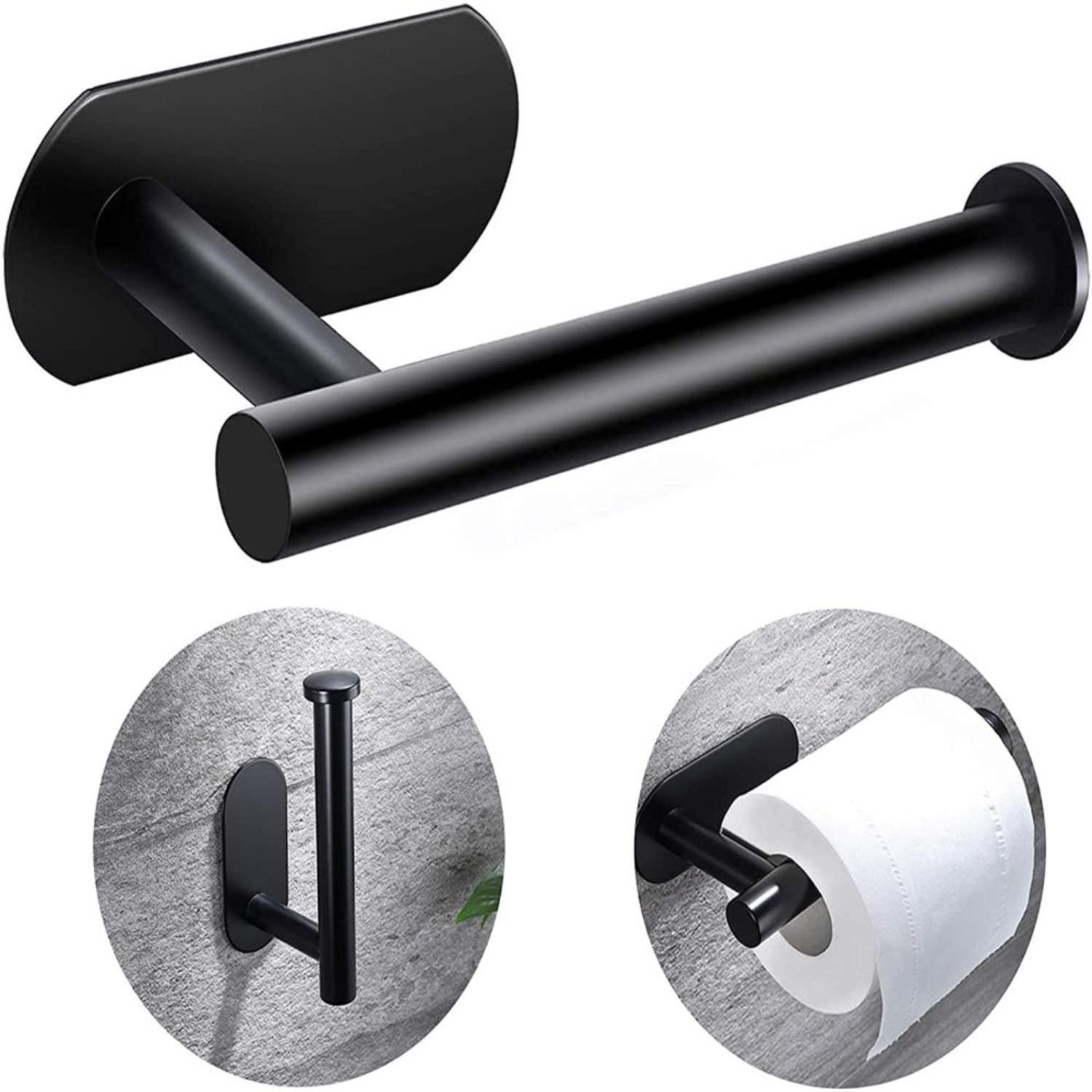 

Toilet Paper Holder Self Adhesive - Kitchen Washroom Adhesive Toilet Roll Holder No Drilling for Bathroom Stick on Wall Stainles