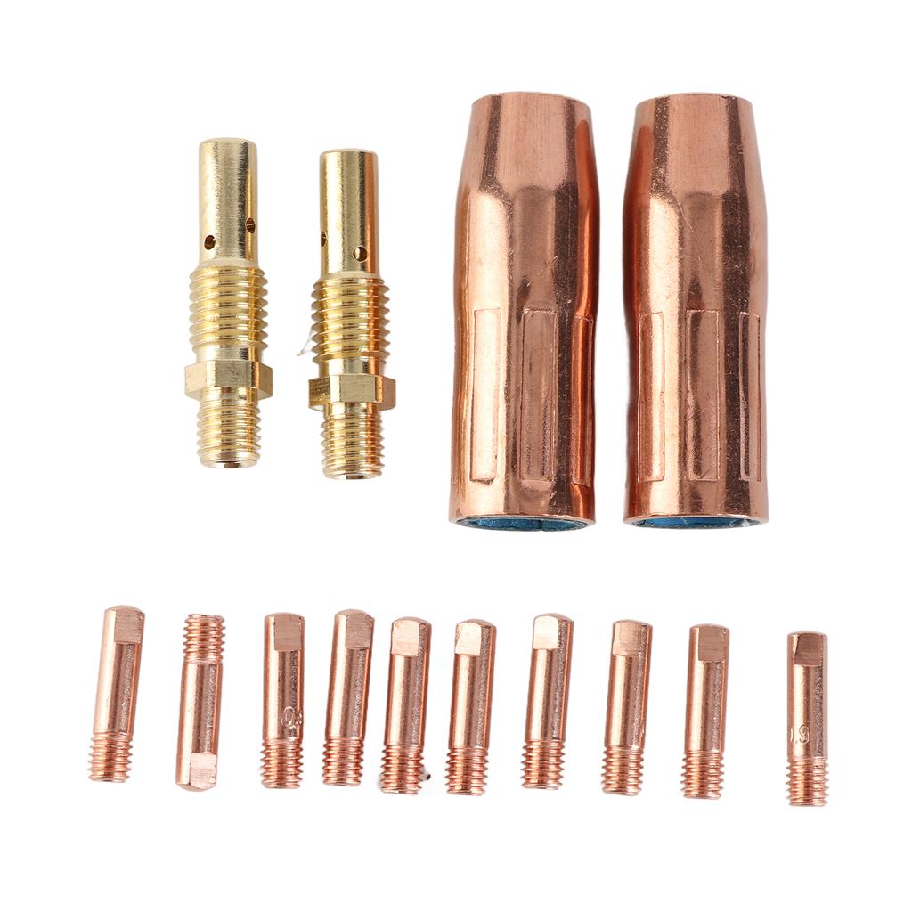 14 pz Accessori Saldatrice Mig Ugello Saldatura a Filo Ugelli Gas Ugello Rivestito 21-50 Diffusore Gas 35-50 Ugelli 11-35