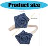55KF 2Pcs Adjustable Curtain Tiebacks Rustics Cloth Rope and Cloth Flower Holders Holdbacks for Window Drapes Decorations