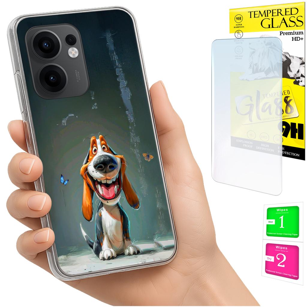 Etui Do Oppo Reno 13F 5G / 13 Fs 5G Foto Obudowa Case Plecki Piesek + Szkło