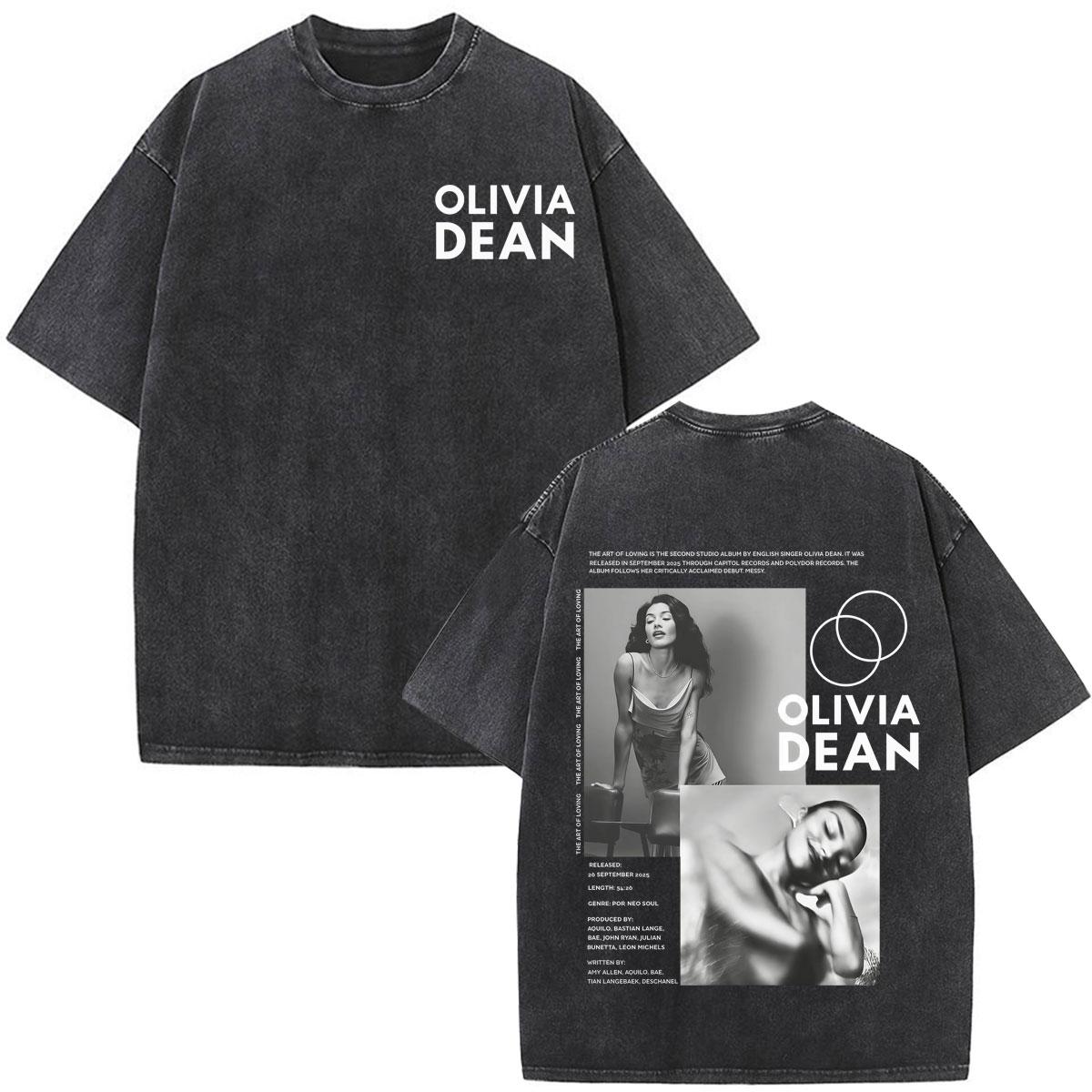 

Olivia Dean Art of Loving Tour Graphic Vintage Washed TShirt Men Women Fashion Tshirt Loose Casual Cotton Hiphop Tshirts S