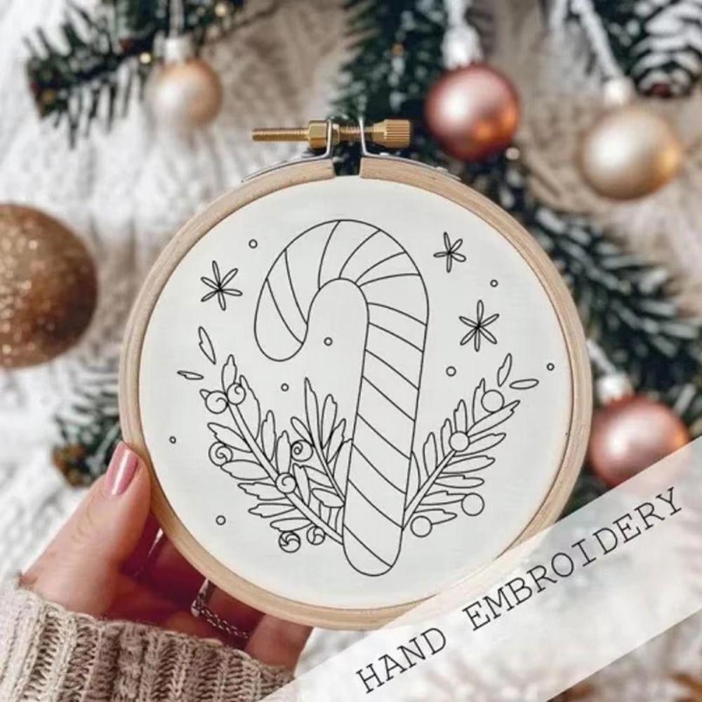 Creative Embroidery Material Package Christmas Patterns Starter Embroidery Kit  Home Decoration