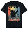 NEW LIMITED Catzilla Japanese Vintage Cute Funny Novelty Tee
