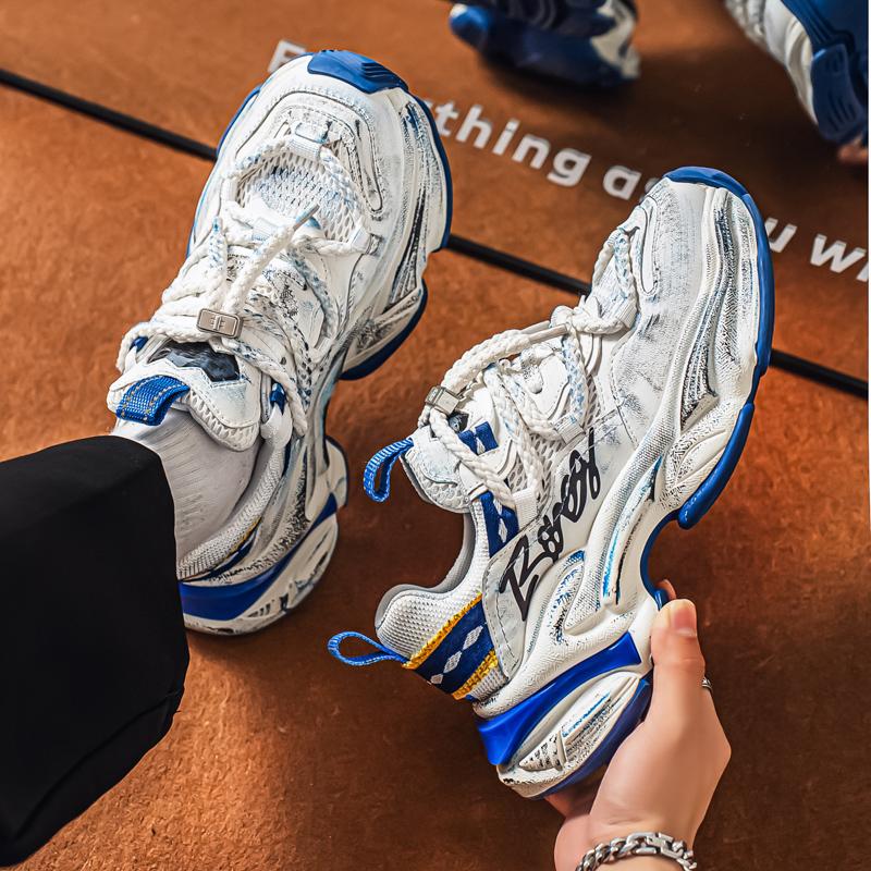 Pantofi Sport Casual de Modă pentru Bărbați, cu Top Jos, Pantofi Sport cu Talpă Groasă Confortabili pentru Studenți, Pantofi de Baschet Clasici Respirabili pentru Băieți