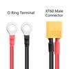 XT60 Male to O-Ring Cable – 1M 12AWG Silicone Wire | Reliable Connections for RC LiPo and FPV Drone Racing | Flexible and Durable