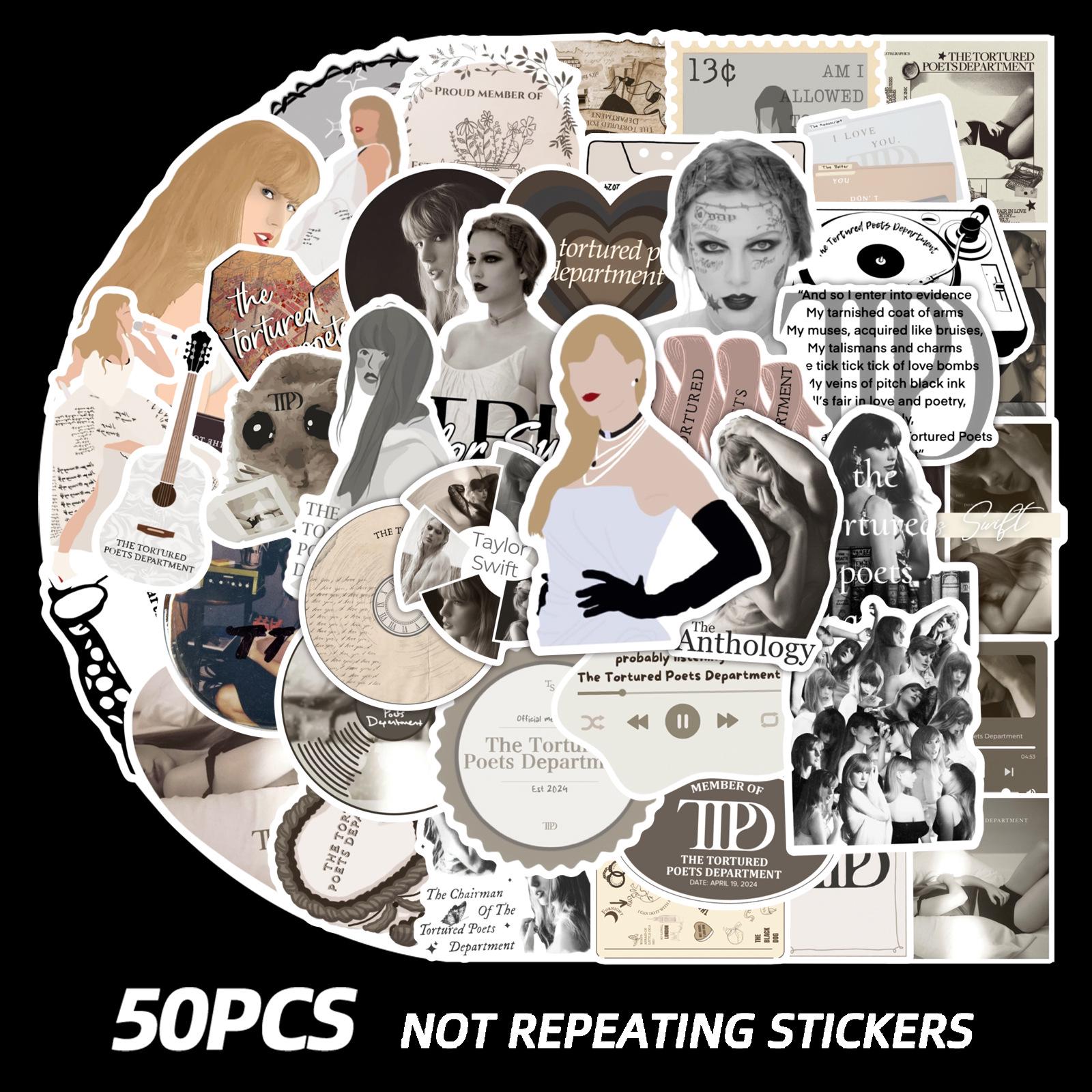 52 Taylor Swift New Album Graffiti Stickers - Phone Case Decor Set 50 Unique Pieces