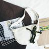 Large Capacity Canvas Crossbody Dumpling Bag for Students - Solid Color, Black & Beige