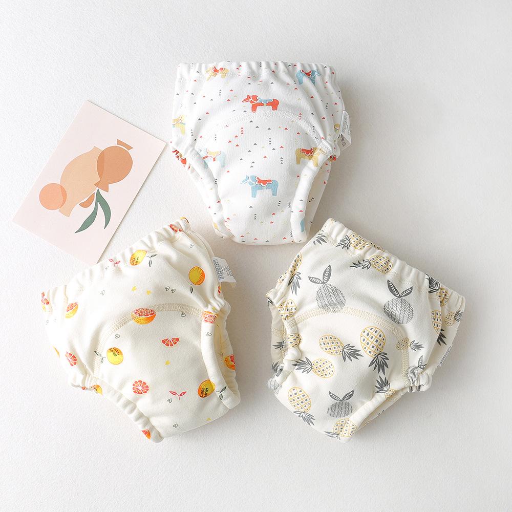 Infant Cotton Training Pants - Breathable, Waterproof Diaper Pocket for Boys & Girls