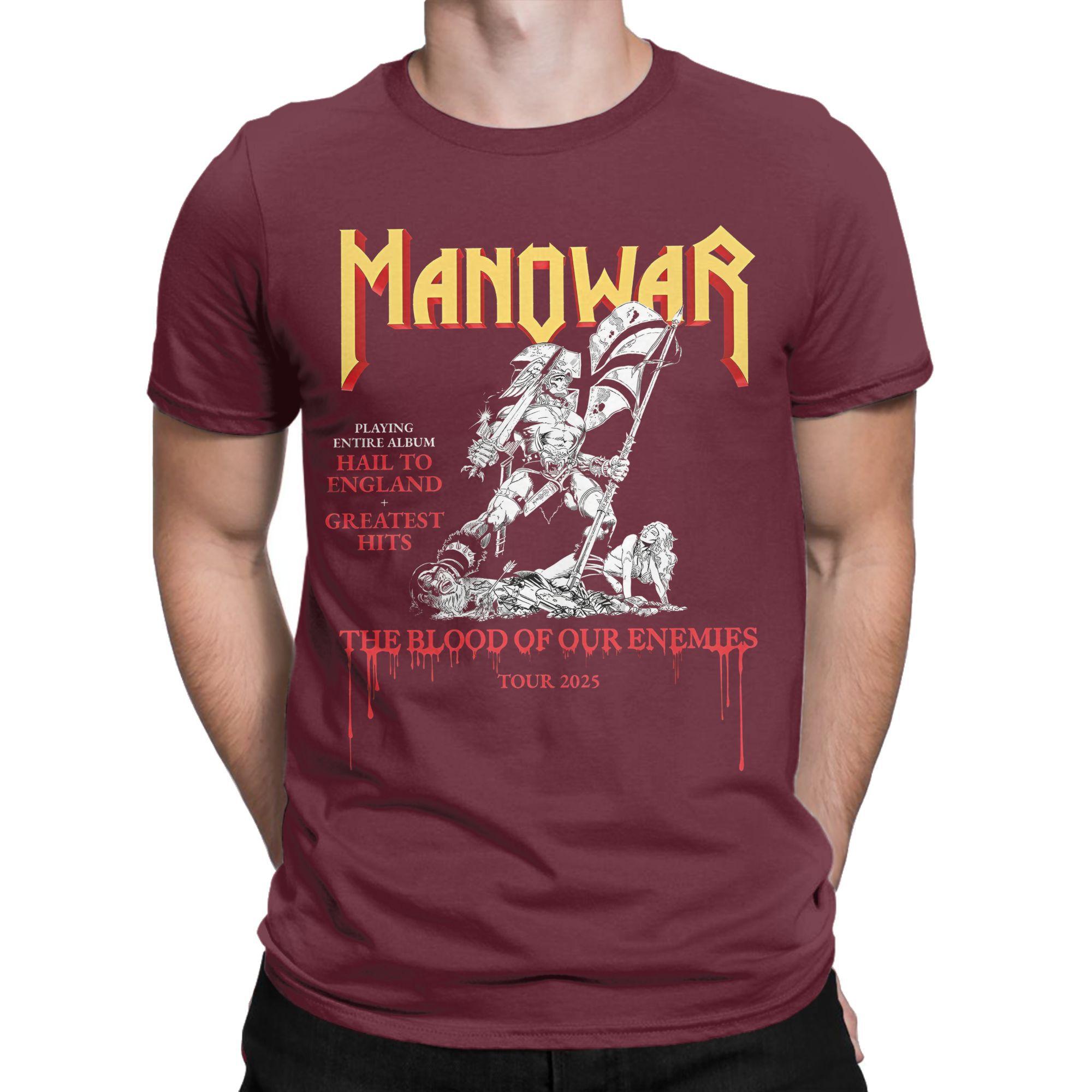 

Футболки с графическим принтом The Blood Of Our Enemies Manowar Tour 2025 для мужчин и женщин, хлопковая футболка, одежда XXXXXL