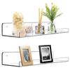 2pcs Transparent Acrylic Storage Rack Wall Mounted Shelves Record Display Shelf Living Room Floating Shelf for Bathroom