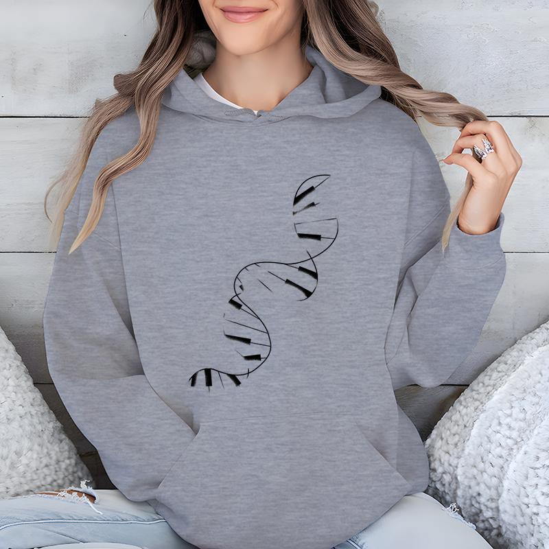 

Женская мода повседневные толстовки с капюшоном фортепиано классическая клавиатура графический принт женская одежда подарок любителю музыки Harajuku классические толстовки и свитшоты женские M серый