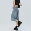 2025 Spring/Summer Women's High-Waisted Wide-Leg 7/8 Jeans - Slimming Straight-Leg, Versatile American Style