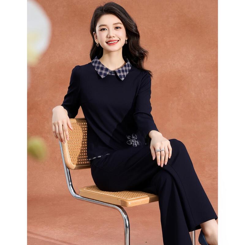

Slim Fit Floral Plaid Lapel Two-Piece Set XL