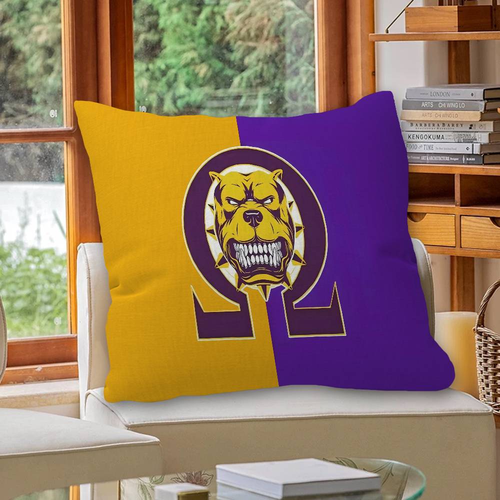 African American Omegas Psi Phi Cushion Cover Inches Farmhouse Decor Home Throw Pillow Covers For Couch Decorations