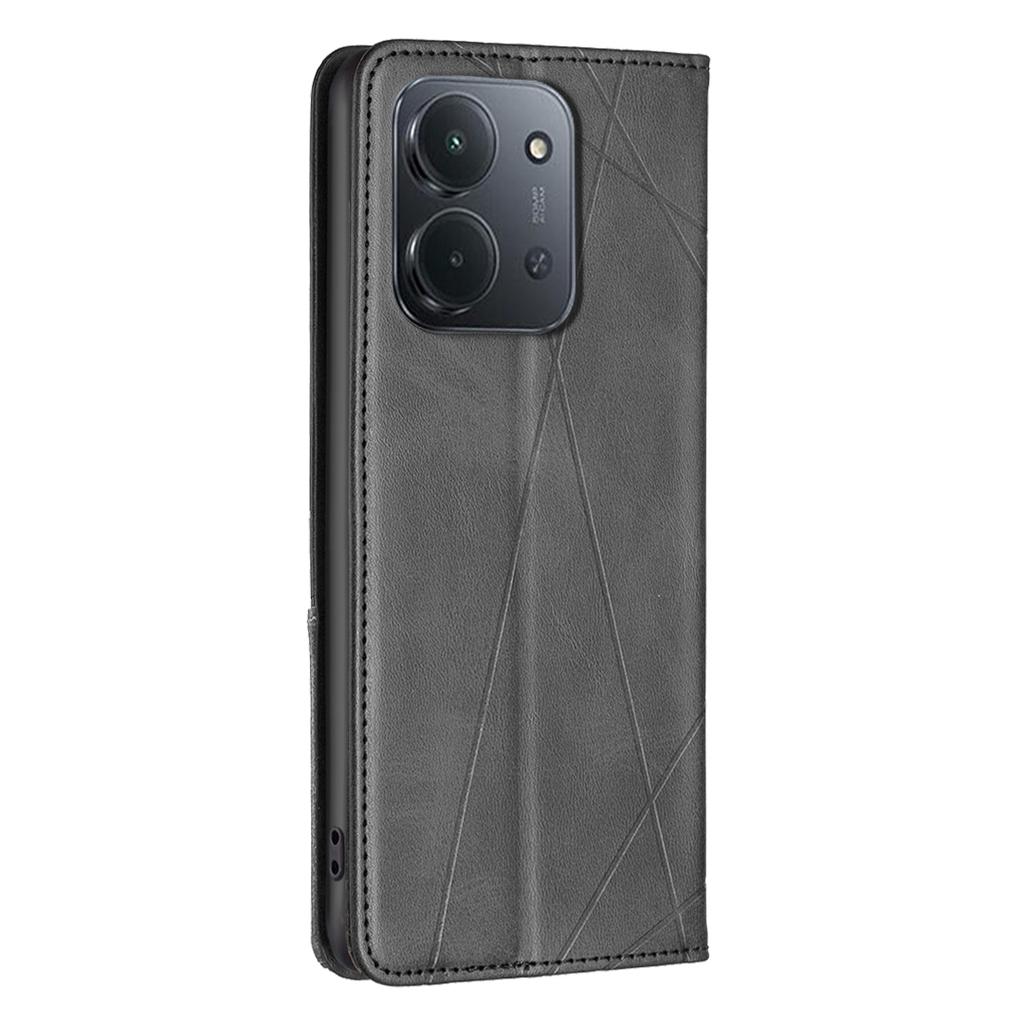 Für Xiaomi Redmi 15C 5G (EU) (173 mm)/15C 4G (EU) (173 mm) Hülle Kartenfächer Geometrie Prägung Leder Handyhülle