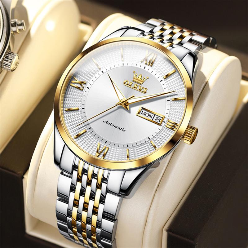 OLEVS Top Luxury Automatic Mechanical Watch Men Fashion Sapphire MIYOTA Movement Men's Watches Calendar Business reloj hombre