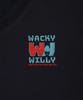 WACKY WILLY Color Logo V-Neck Sweatshirt Navy