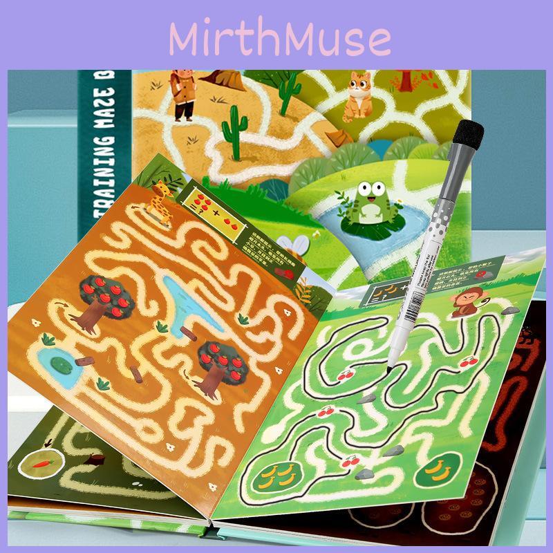 Puzzle Maze Book For Focus Training Paper Toy Logic Brain Games For Kids And Adults