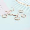 European Minimalist Rose Gold Hoop Earrings - Versatile, Stackable, Simple Round Ear Studs 