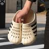 Matching Couple Hole-Pattern Sandals - Waterproof & Breathable Slip-On Slides for Summer, Lightweight Unisex Outdoor Beach Footwear with Flat Sole