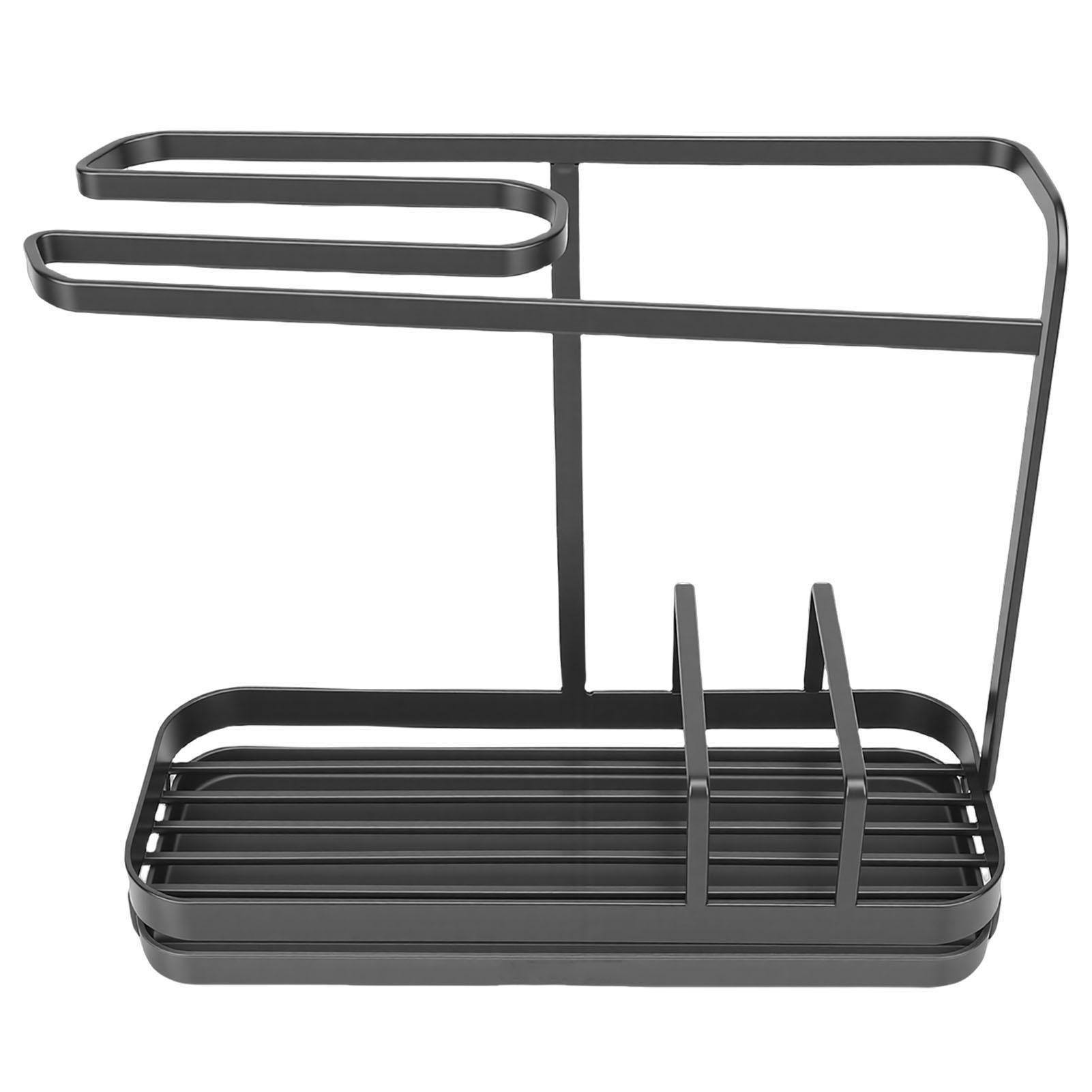 Kitchen Sink   Multifunctional Metal Sponge Soap Brush Storage Rack with Towel Holder