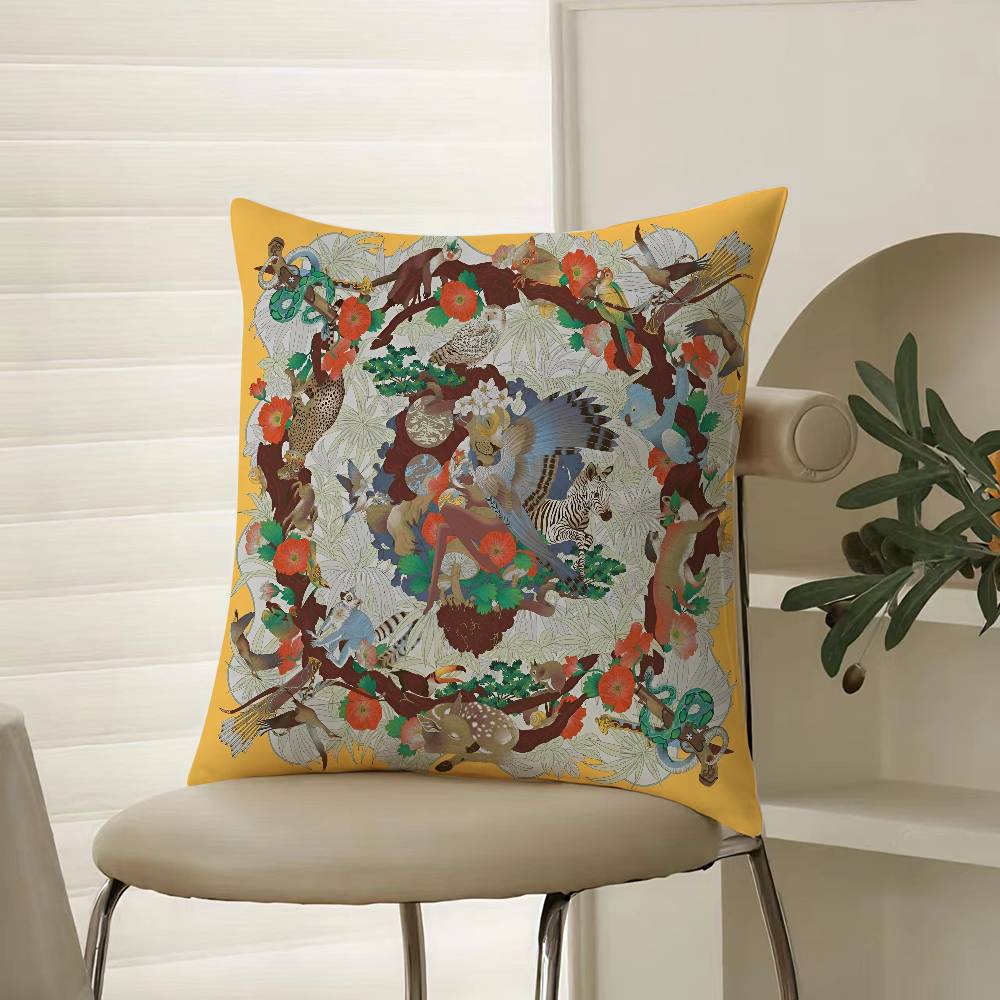 Oriental Classical Buddha Statue Print Pillow Case Comfort Sofa Bed Silky elegant Invisible zipper Decorative cushion cover