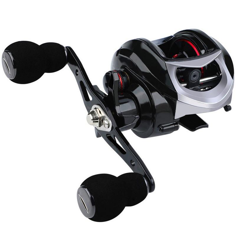 

Катушка Sougayilang Baitcasting 18 + 1BB с двойными тормозами 7,4 унции Карбоновая рыболовная катушка Baitcaster Right Hand чёрный