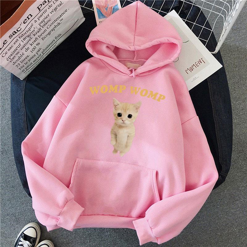 

Funny Cat Womp Womp Meme Print Hoodie Men Women Fashion Kawaii Hooded Sweatshirts Oversized Fleece Casual Pullovers 3XL