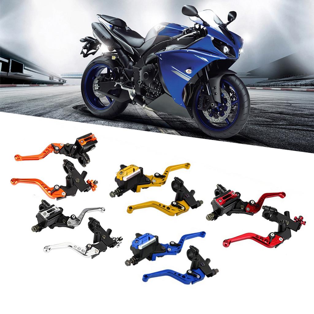 Univerzální páčky hlavní brzdové pumpy 1 pár 7/8"(22 mm) Univerzální motocyklové brzdové hlavní válce s nádržkami a páčkami