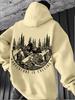 Attractive Kids Hip Hop Sports Hooded Sweatshirt, vivid mountain tree print, comfortable loose silhouette for boys girls casual sports.
