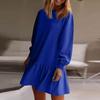 Women's  Long Sleeve Pullover Top Knit Ribbed Knit Patchwork Sweatshirt Dress Casual  Dresses