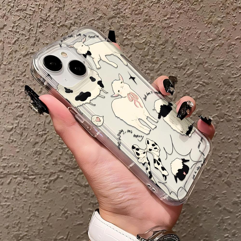 Cute Little Lamb Angel Sheep Phone Case for Samsung Galaxy A56 A36 A26 A55 A35 A15 A54 A34 A24 A14 A05  A13 A73 A53 4G 5G Cover